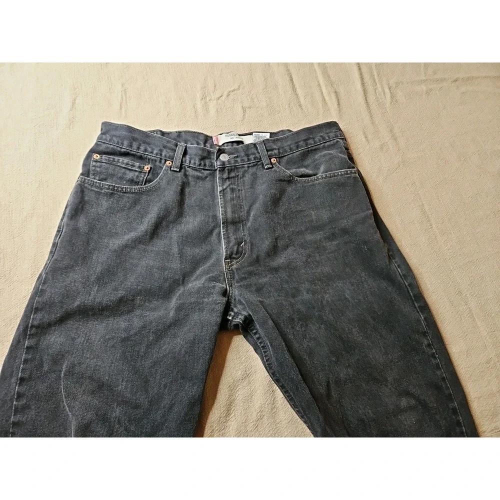 Levis 505 Black Jeans 38x30‎ Straight Fit Denim Classic Five Pocket Vintage